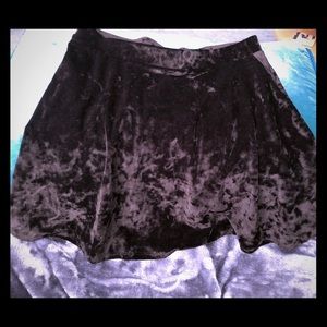 Black Velvet Mini Skirt